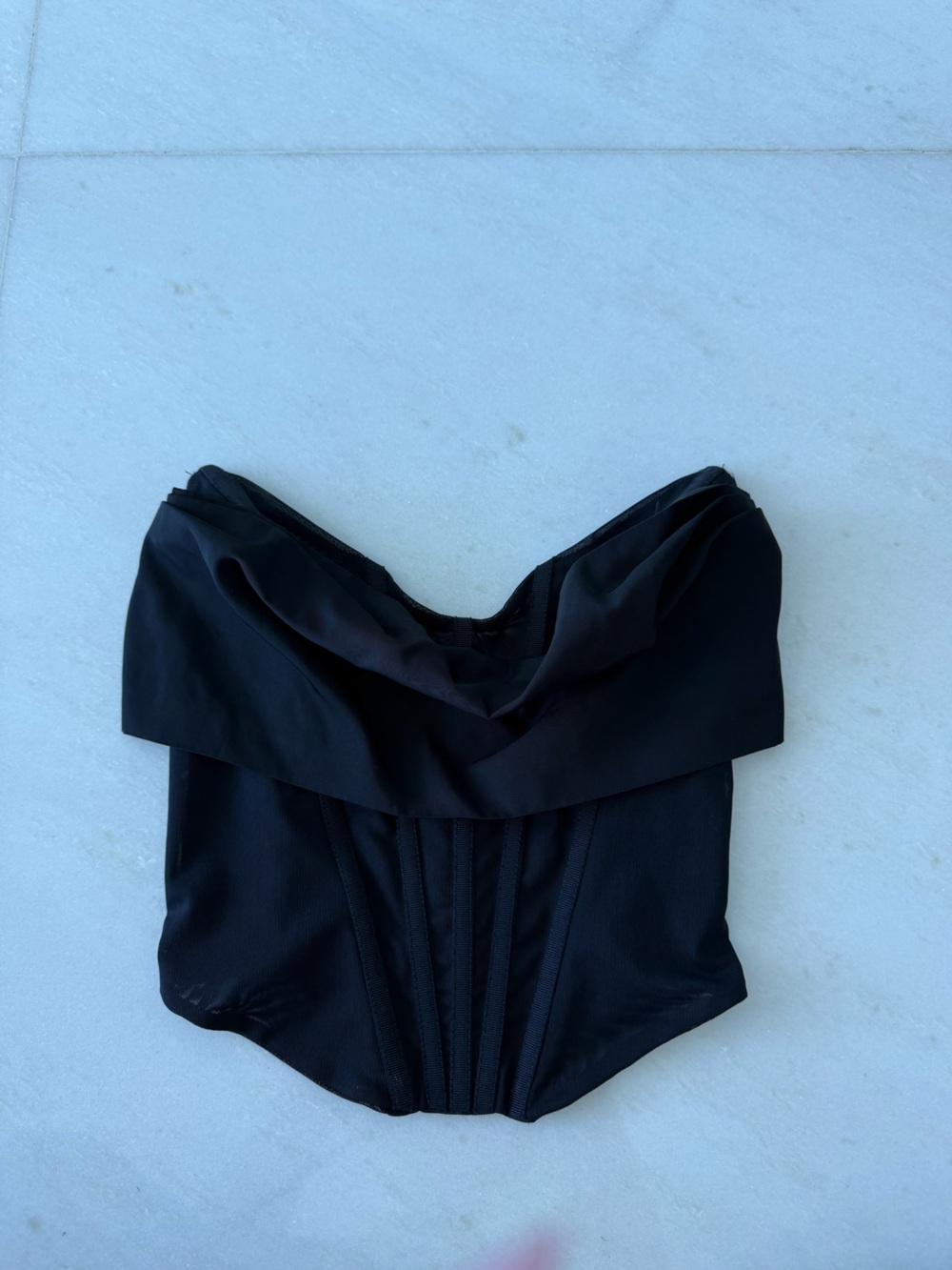 NBD Black Mesh-Inset Off-Shoulder Top